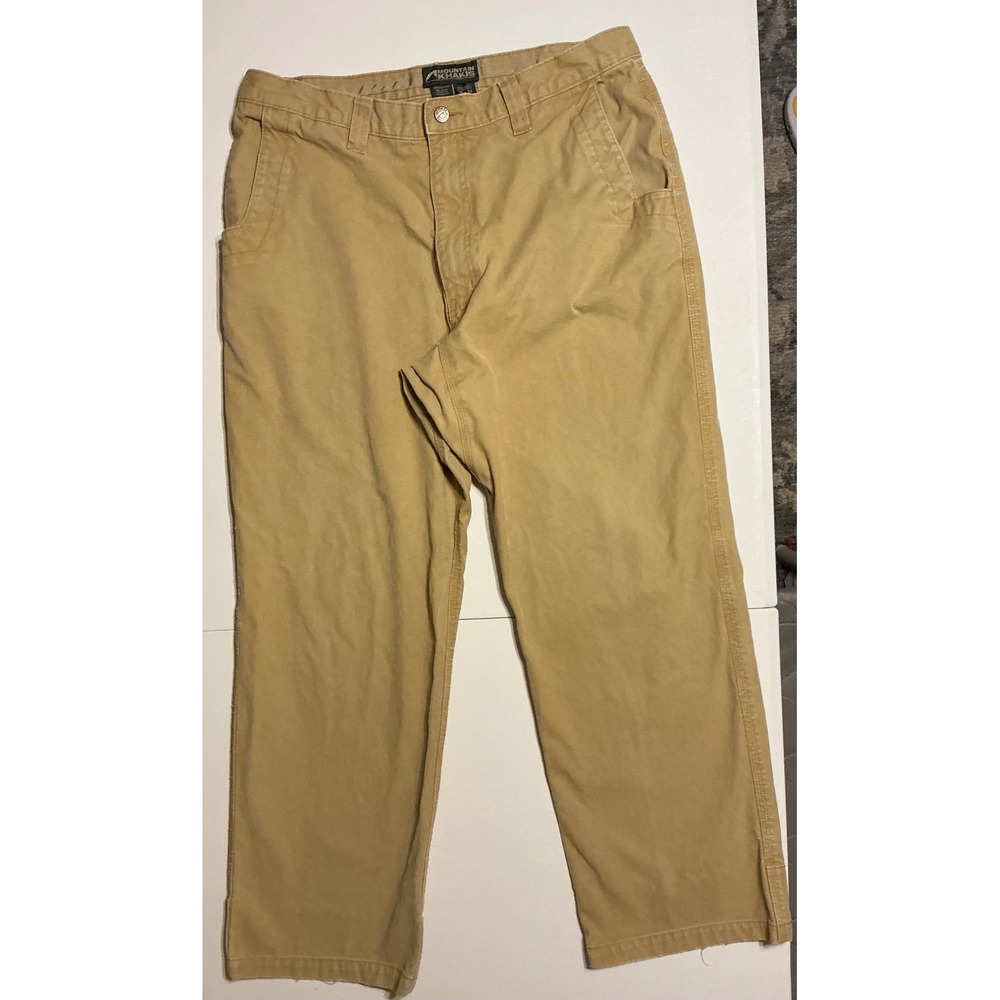 Mountain Khakis Men 36x30 (fit 34x28) Tan Straight Leg Canvas Outdoor Work Pants